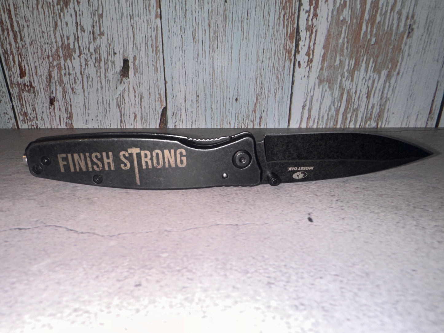 Call Sign Knife with MA and Finish Strong Logo