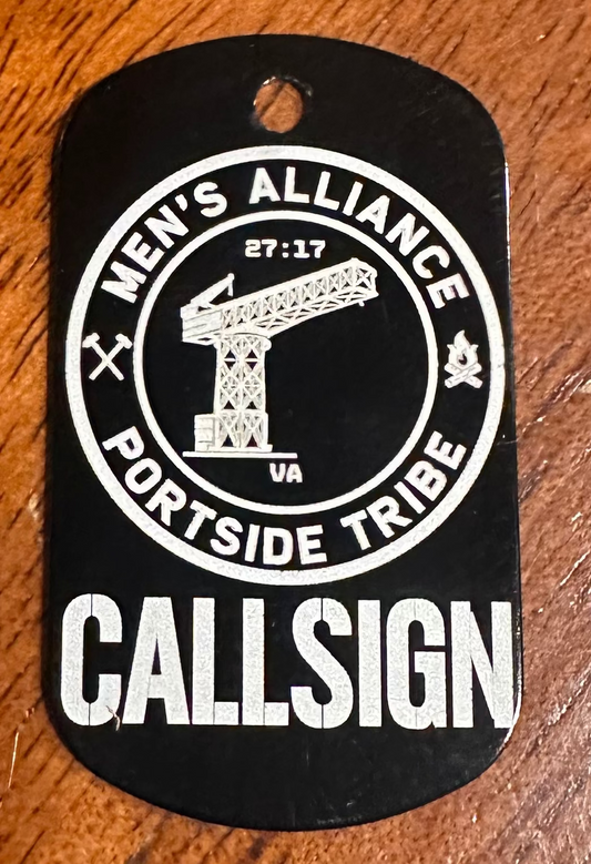 MA branded "Portside Tribe" logo dog tag
